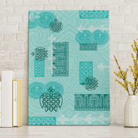 Vintage Lapita Canvas Wall Art Iconic Double Face Pattern Turquoise LT05 Without Frame Turquoise - Polynesian Pride