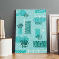 Vintage Lapita Canvas Wall Art Iconic Double Face Pattern Turquoise LT05 - Polynesian Pride