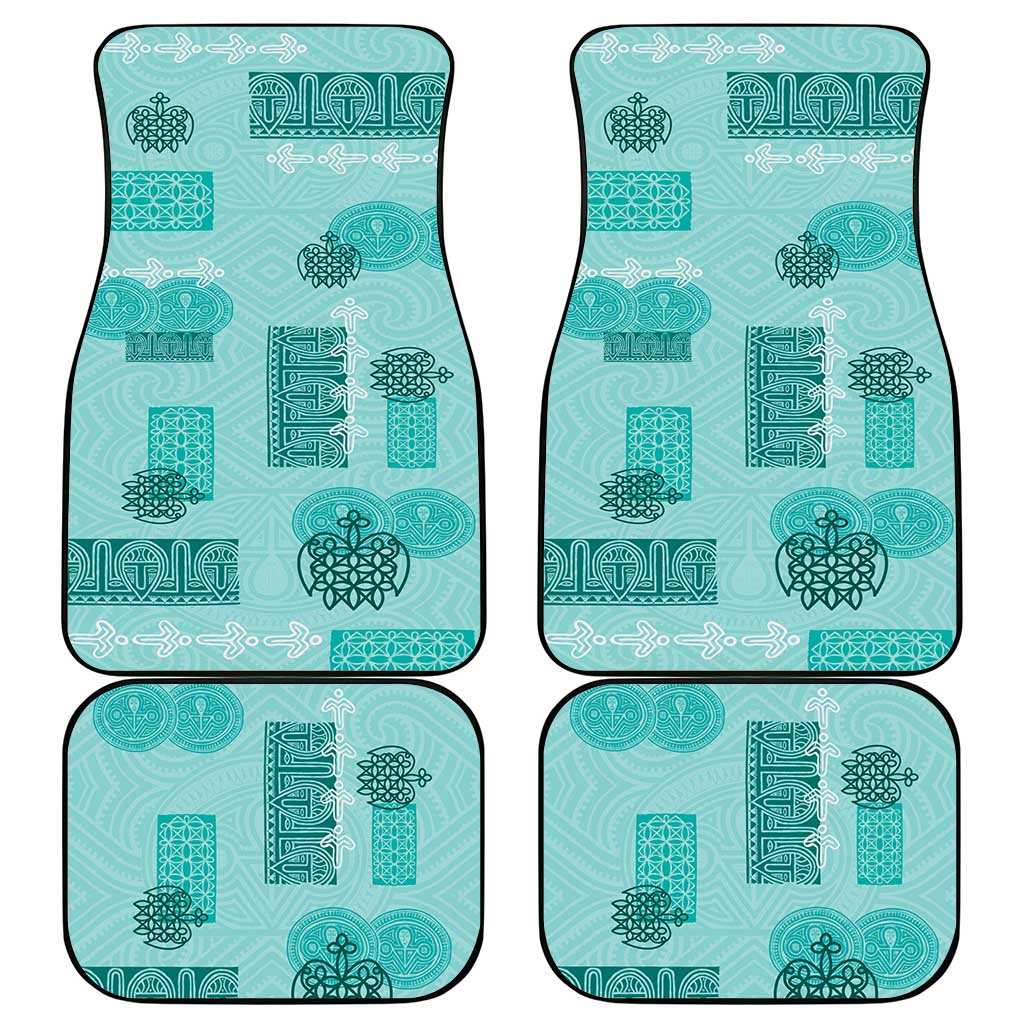 Vintage Lapita Car Mats Iconic Double Face Pattern Turquoise LT05 - Polynesian Pride