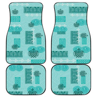 Vintage Lapita Car Mats Iconic Double Face Pattern Turquoise LT05 - Polynesian Pride