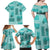 Vintage Lapita Family Matching Off Shoulder Maxi Dress and Hawaiian Shirt Iconic Double Face Pattern Turquoise LT05