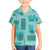 Vintage Lapita Family Matching Off Shoulder Maxi Dress and Hawaiian Shirt Iconic Double Face Pattern Turquoise LT05