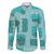 Vintage Lapita Family Matching Off Shoulder Short Dress and Hawaiian Shirt Iconic Double Face Pattern Turquoise LT05