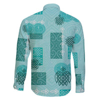 Vintage Lapita Family Matching Off Shoulder Short Dress and Hawaiian Shirt Iconic Double Face Pattern Turquoise LT05