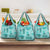 Vintage Lapita Grocery Bag Iconic Double Face Pattern Turquoise