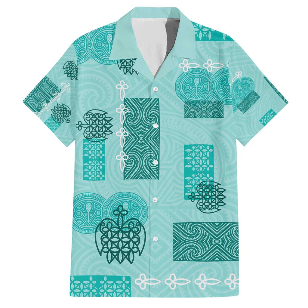 Vintage Lapita Hawaiian Shirt Iconic Double Face Pattern Turquoise LT05 Turquoise - Polynesian Pride
