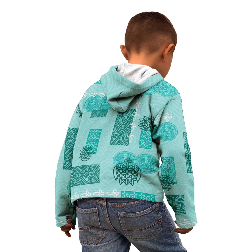 Vintage Lapita Kid Hoodie Iconic Double Face Pattern Turquoise LT05
