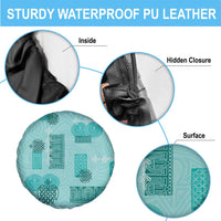 Vintage Lapita Spare Tire Cover Iconic Double Face Pattern Turquoise