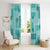 Vintage Lapita Window Curtain Iconic Double Face Pattern Turquoise