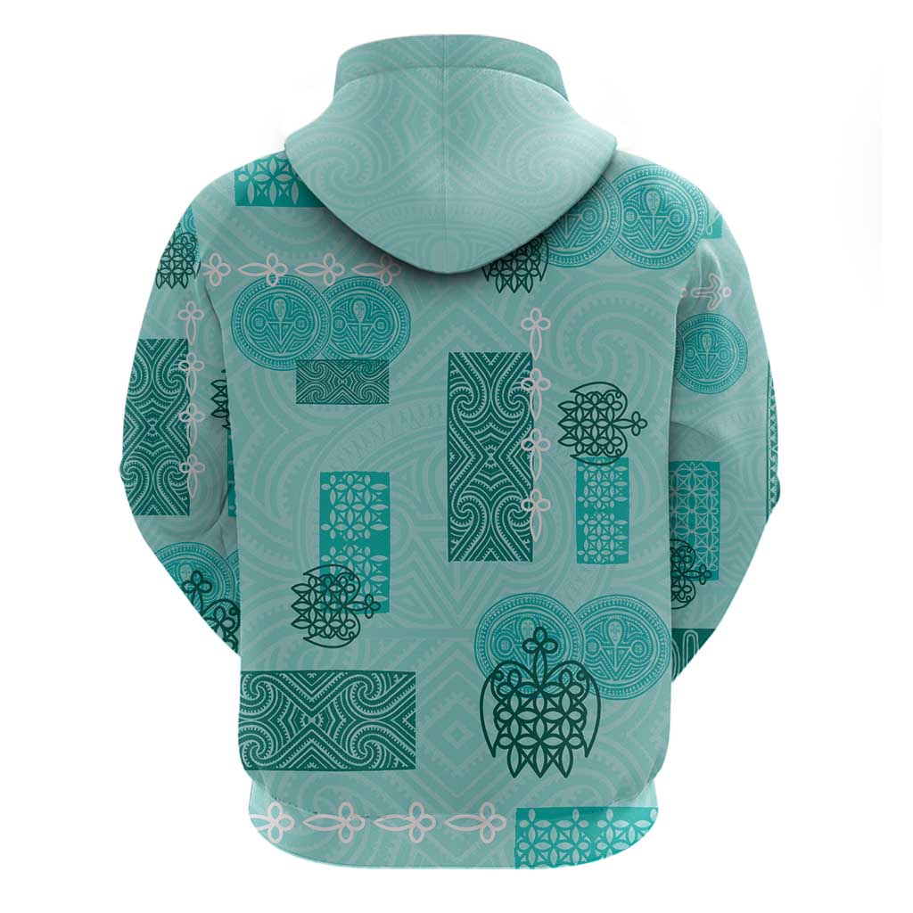 Vintage Lapita Zip Hoodie Iconic Double Face Pattern Turquoise LT05