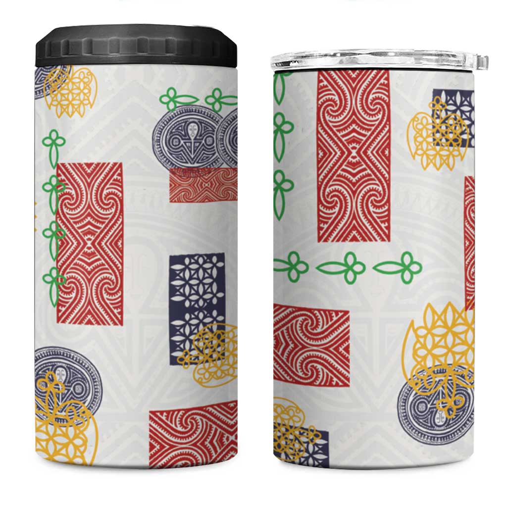 Vintage Lapita 4 in 1 Can Cooler Tumbler Iconic Double Face Pattern LT05 One Size: 16 oz Colorful - Polynesian Pride