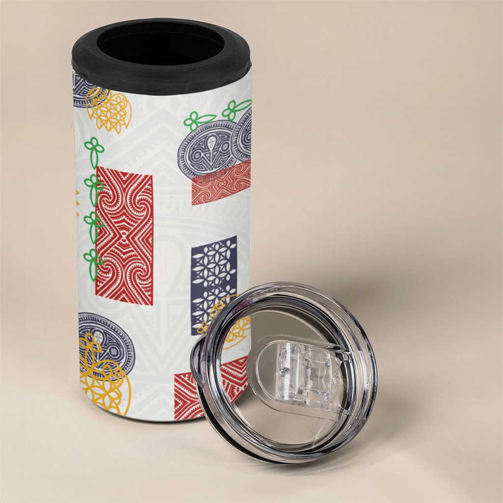 Vintage Lapita 4 in 1 Can Cooler Tumbler Iconic Double Face Pattern LT05 - Polynesian Pride