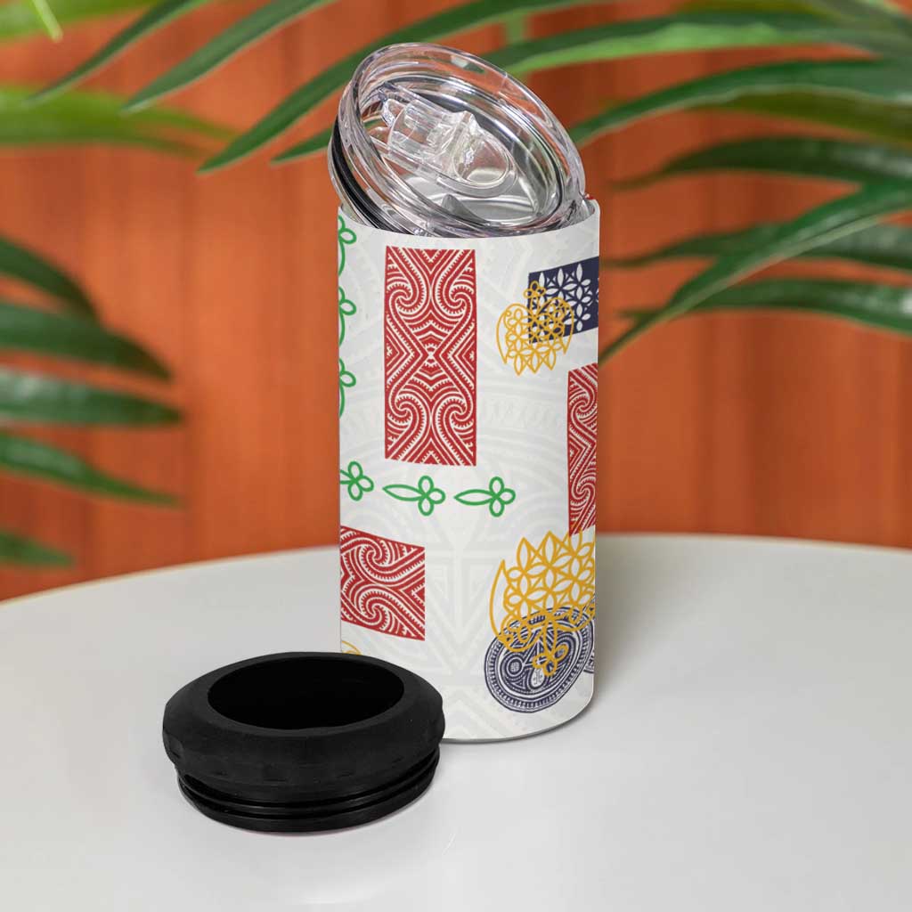 Vintage Lapita 4 in 1 Can Cooler Tumbler Iconic Double Face Pattern LT05 - Polynesian Pride