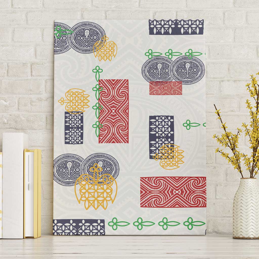 Vintage Lapita Canvas Wall Art Iconic Double Face Pattern LT05 Without Frame Colorful - Polynesian Pride