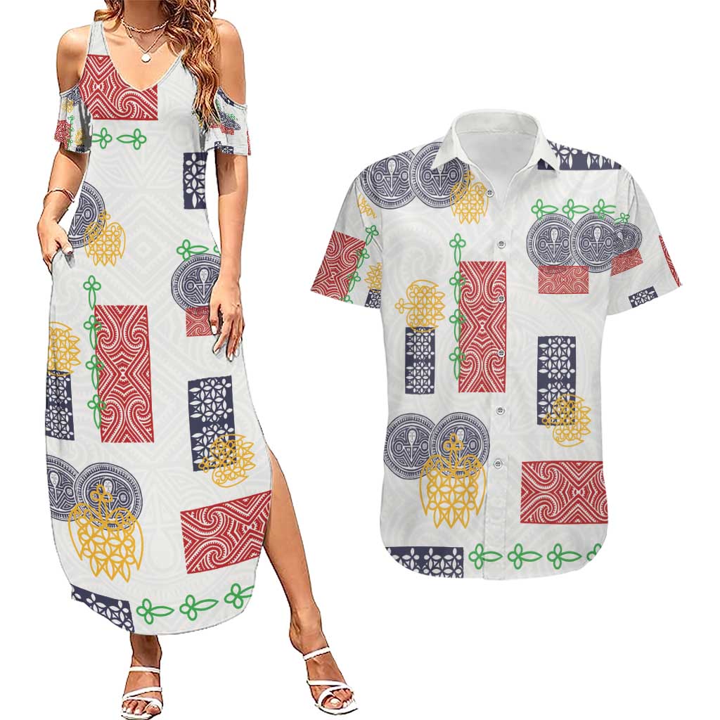 Vintage Lapita Couples Matching Summer Maxi Dress and Hawaiian Shirt Iconic Double Face Pattern LT05 Colorful - Polynesian Pride