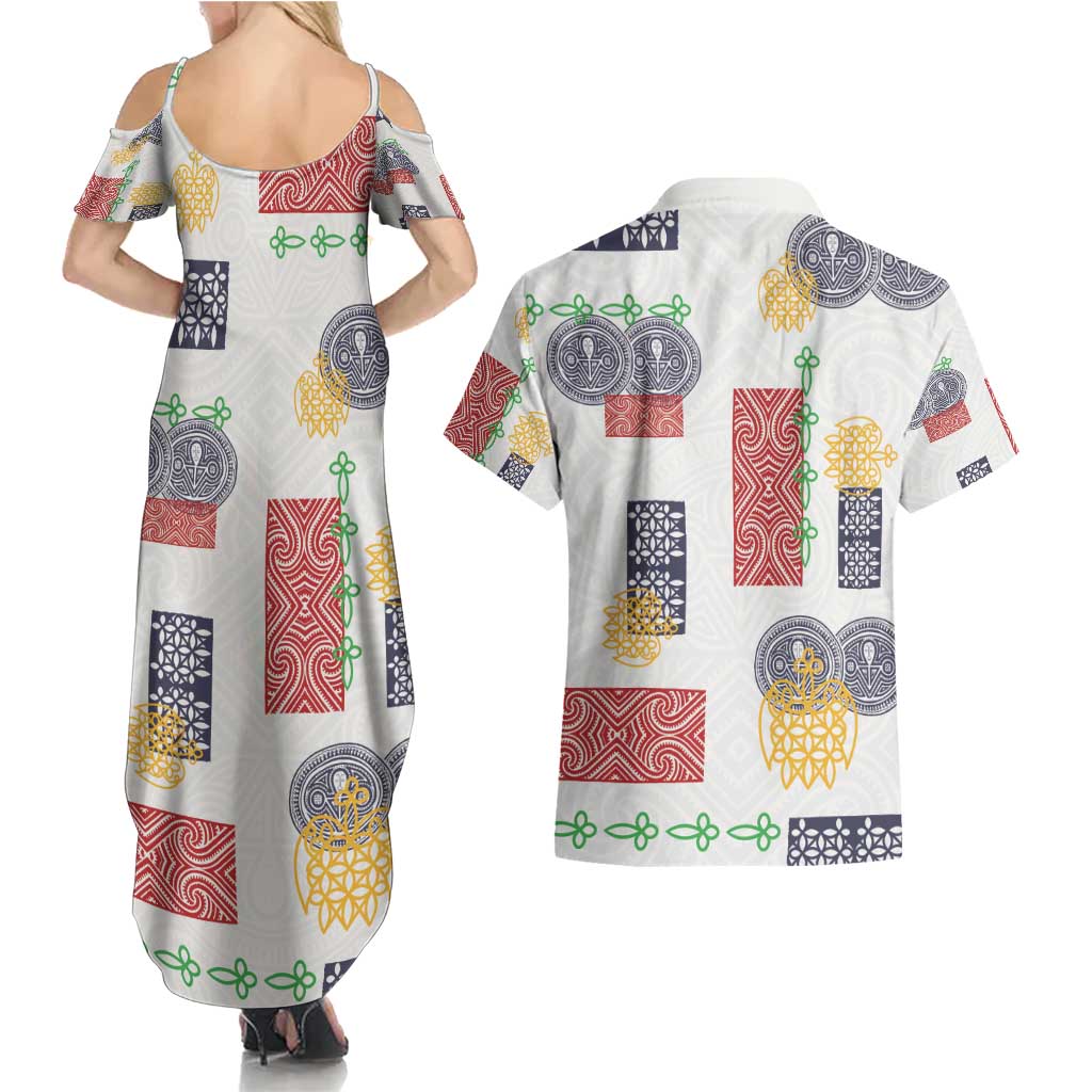 Vintage Lapita Couples Matching Summer Maxi Dress and Hawaiian Shirt Iconic Double Face Pattern LT05 - Polynesian Pride