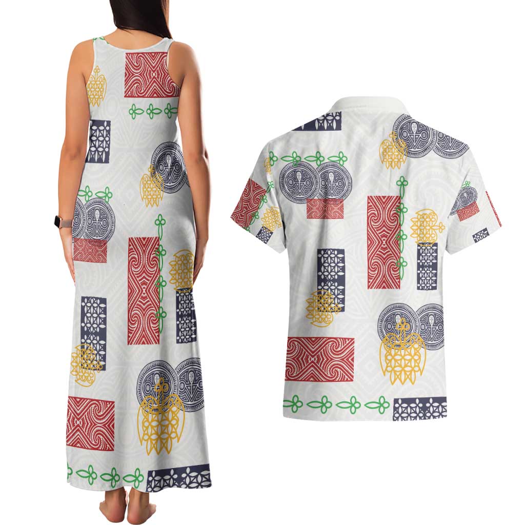 Vintage Lapita Couples Matching Tank Maxi Dress and Hawaiian Shirt Iconic Double Face Pattern LT05 - Polynesian Pride