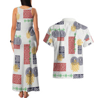 Vintage Lapita Couples Matching Tank Maxi Dress and Hawaiian Shirt Iconic Double Face Pattern LT05 - Polynesian Pride