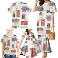 Vintage Lapita Family Matching Mermaid Dress and Hawaiian Shirt Iconic Double Face Pattern