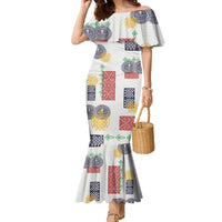 Vintage Lapita Family Matching Mermaid Dress and Hawaiian Shirt Iconic Double Face Pattern