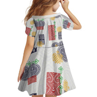 Vintage Lapita Family Matching Off The Shoulder Long Sleeve Dress and Hawaiian Shirt Iconic Double Face Pattern