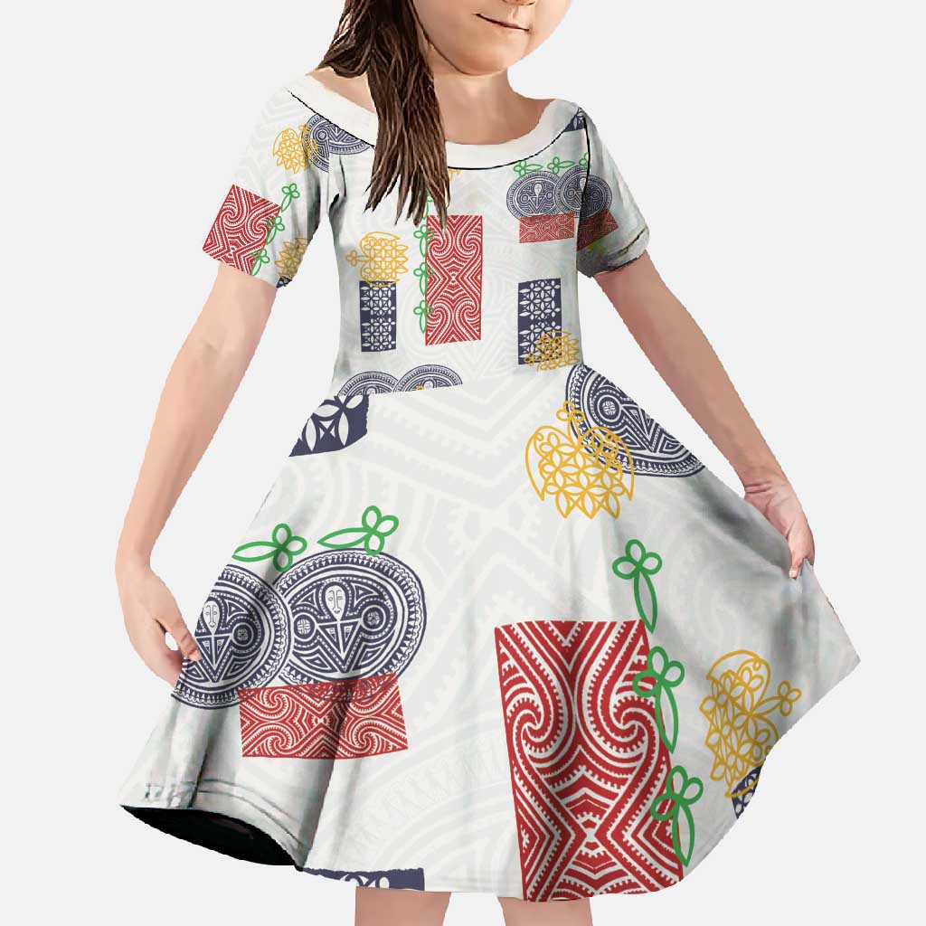 Vintage Lapita Family Matching Short Sleeve Bodycon Dress and Hawaiian Shirt Iconic Double Face Pattern