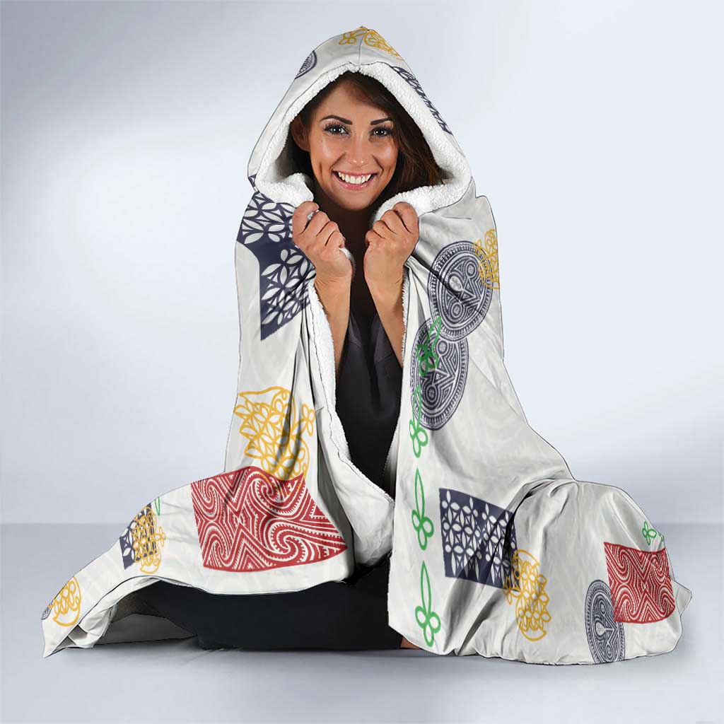 Vintage Lapita Hooded Blanket Iconic Double Face Pattern LT05 - Polynesian Pride