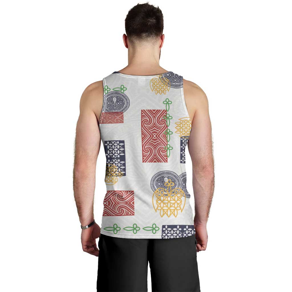 Vintage Lapita Men Tank Top Iconic Double Face Pattern LT05 - Polynesian Pride