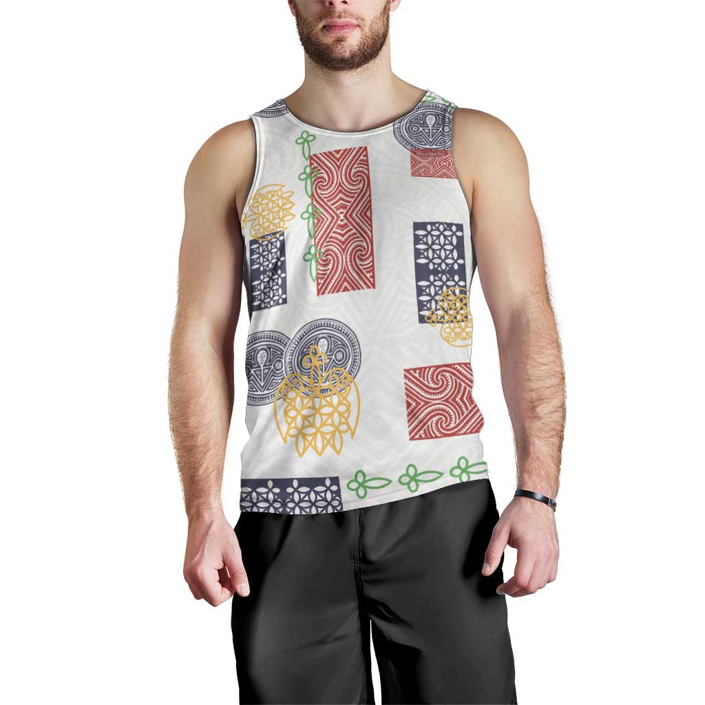 Vintage Lapita Men Tank Top Iconic Double Face Pattern LT05 - Polynesian Pride