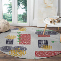 Vintage Lapita Round Carpet Iconic Double Face Pattern