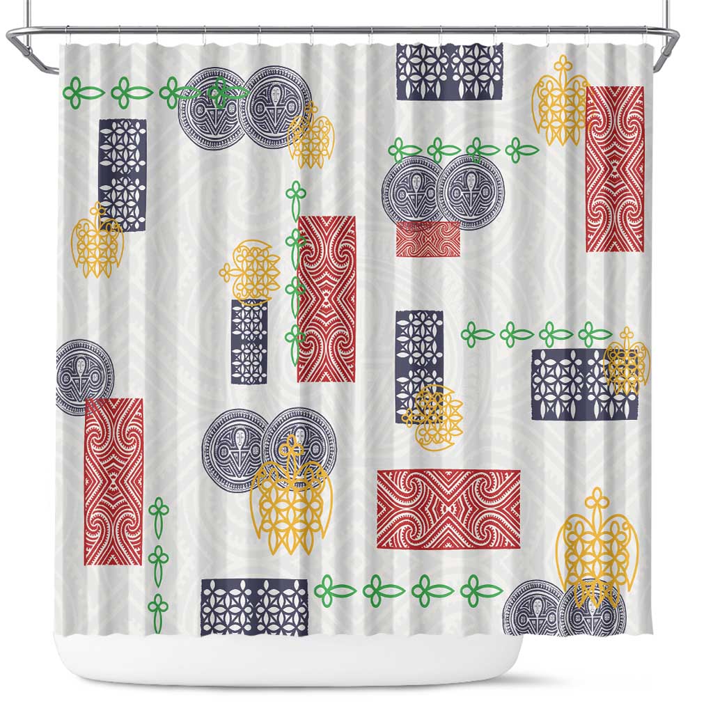 Vintage Lapita Shower Curtain Iconic Double Face Pattern