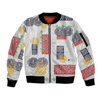 Vintage Lapita Sleeve Zip Bomber Jacket Iconic Double Face Pattern