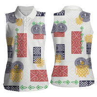 Vintage Lapita Women Sleeveless Polo Shirt Iconic Double Face Pattern