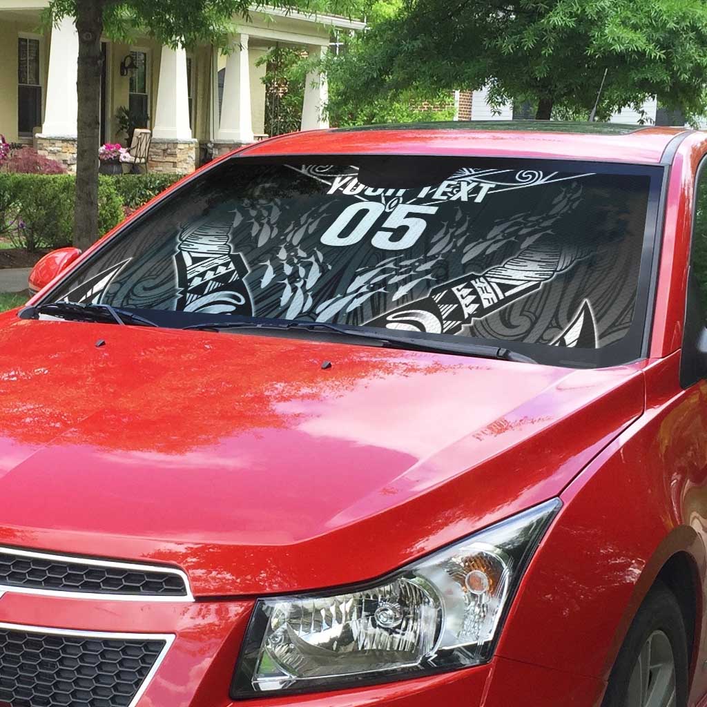 Custom New Zealand Fishing Auto Sun Shade Aotearoa Maori Koru - Polynesian Pride