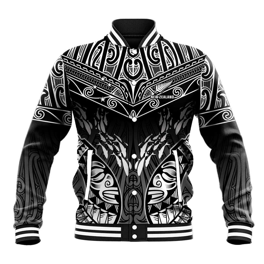 Custom New Zealand Fishing Baseball Jacket Aotearoa Maori Koru - Polynesian Pride