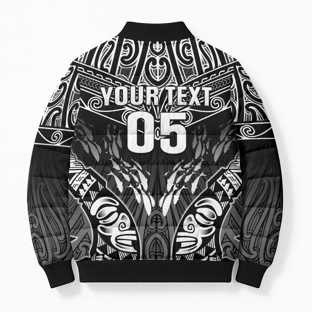 Custom New Zealand Fishing Bomber Puffer Jacket Aotearoa Maori Koru - Polynesian Pride