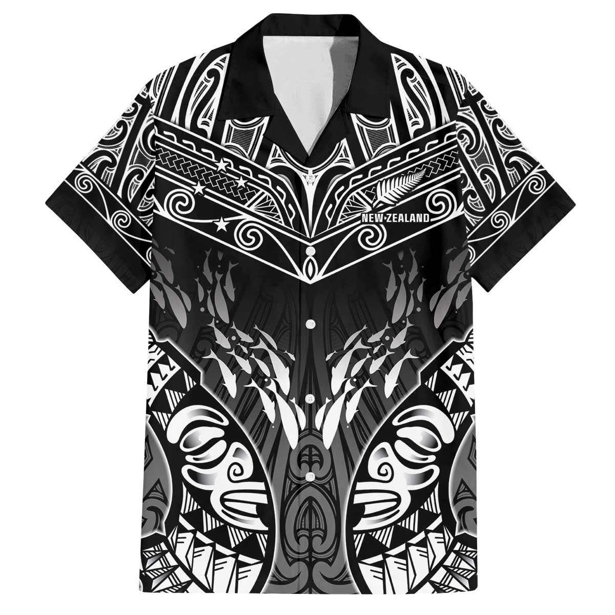 Custom New Zealand Fishing Family Matching Off The Shoulder Long Sleeve Dress and Hawaiian Shirt Aotearoa Maori Koru - Polynesian Pride