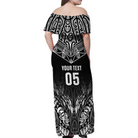 Custom New Zealand Fishing Family Matching Off Shoulder Maxi Dress and Hawaiian Shirt Aotearoa Maori Koru - Polynesian Pride