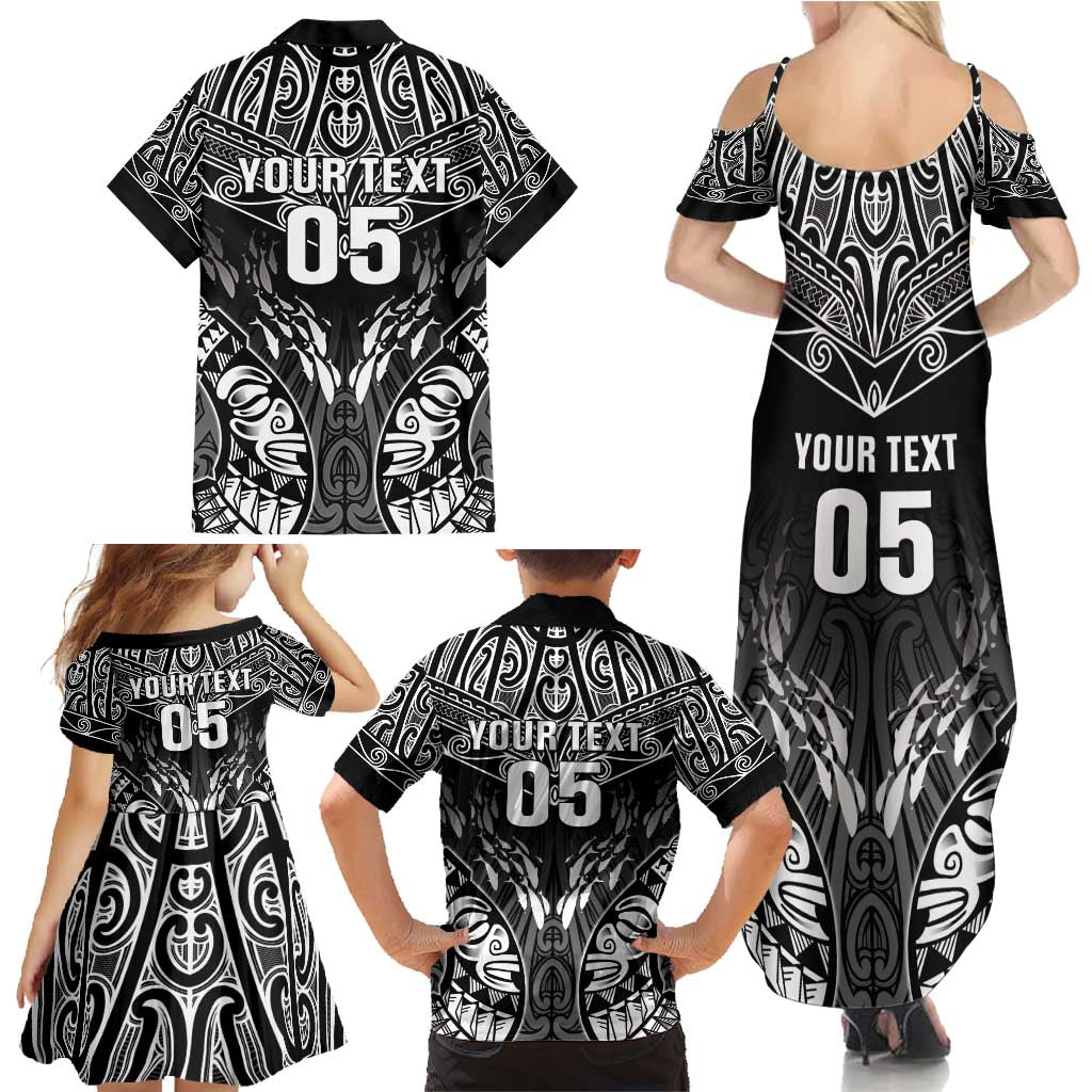 Custom New Zealand Fishing Family Matching Summer Maxi Dress and Hawaiian Shirt Aotearoa Maori Koru - Polynesian Pride