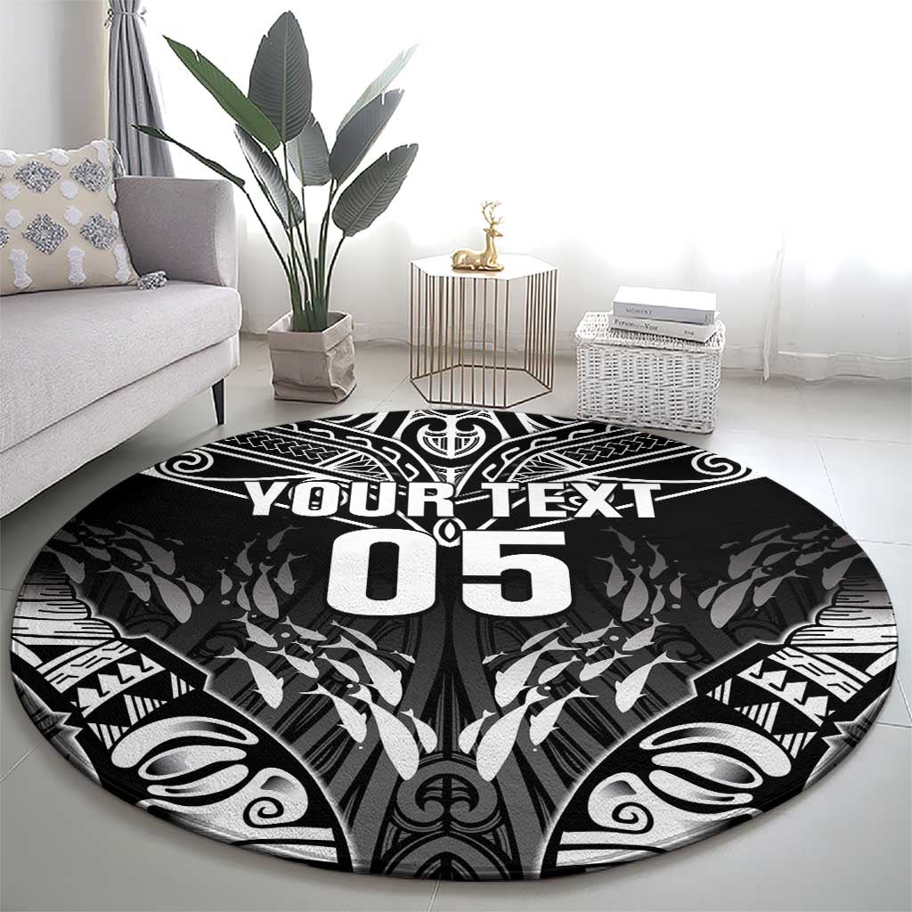 Custom New Zealand Fishing Round Carpet Aotearoa Maori Koru - Polynesian Pride
