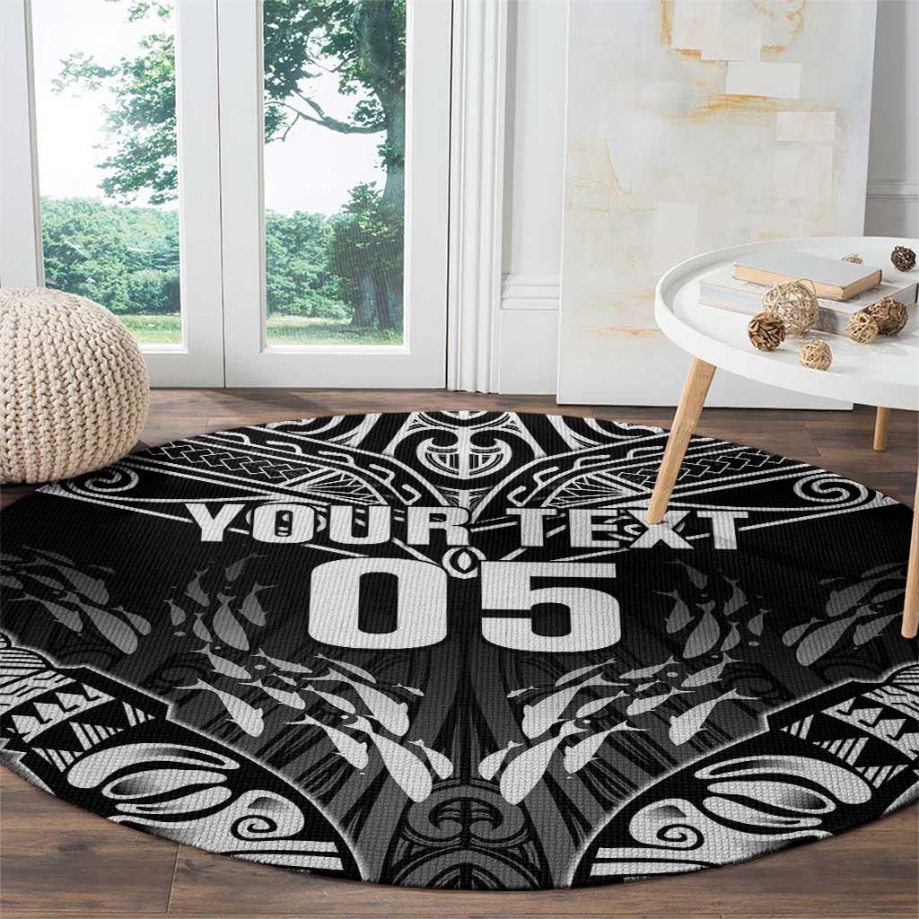 Custom New Zealand Fishing Round Carpet Aotearoa Maori Koru - Polynesian Pride
