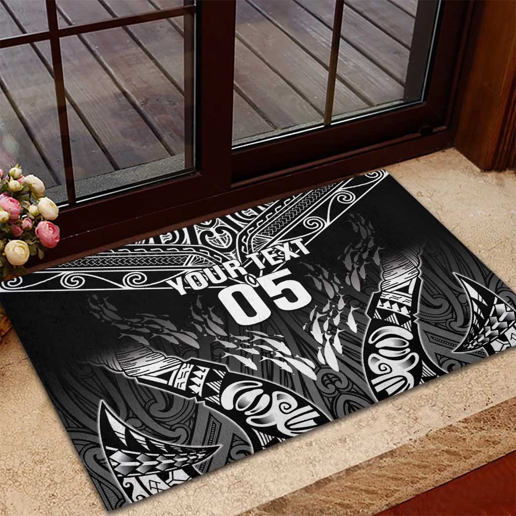Custom New Zealand Fishing Rubber Doormat Aotearoa Maori Koru - Polynesian Pride