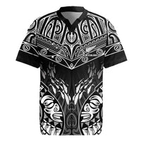 Custom New Zealand Fishing Rugby Jersey Aotearoa Maori Koru LT05 Black - Polynesian Pride