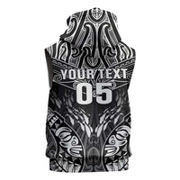 Custom New Zealand Fishing Sleeveless Zip Hoodie Aotearoa Maori Koru - Polynesian Pride