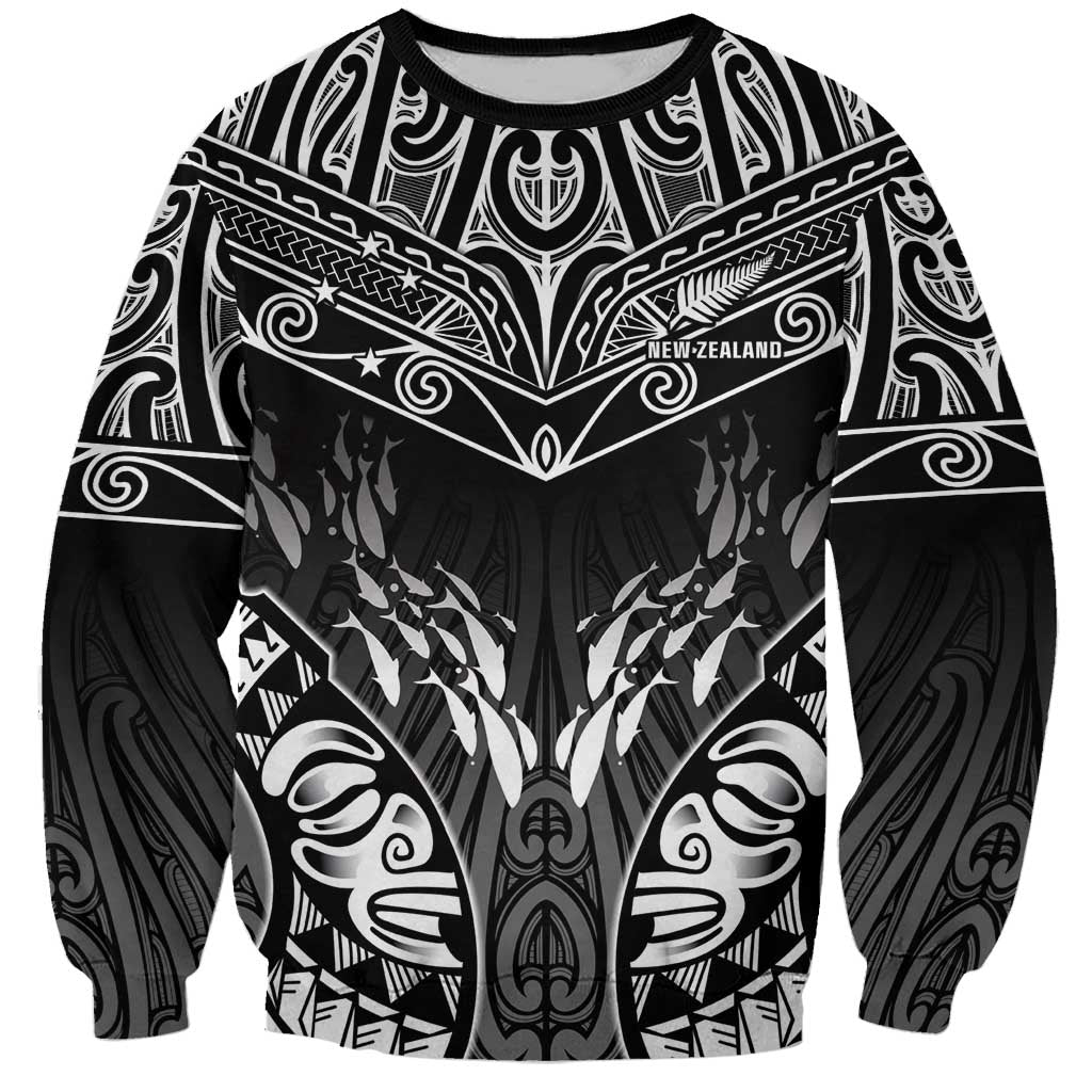 Custom New Zealand Fishing Sweatshirt Aotearoa Maori Koru - Polynesian Pride
