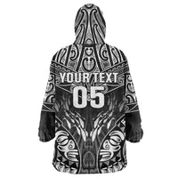 Custom New Zealand Fishing Wearable Blanket Hoodie Aotearoa Maori Koru - Polynesian Pride