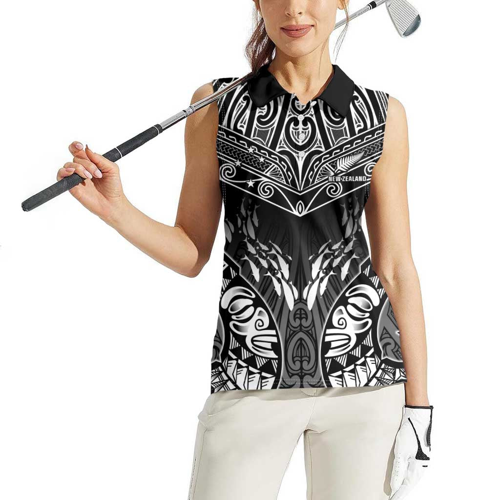 Custom New Zealand Fishing Women Sleeveless Polo Shirt Aotearoa Maori Koru - Polynesian Pride