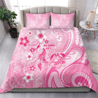 Memorial Pink Breast Cancer Awareness Bedding Set Plumeria Floral Tribal Pattern - Polynesian Pride