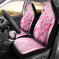 Memorial Pink Breast Cancer Awareness Car Seat Cover Plumeria Floral Tribal Pattern - Polynesian Pride