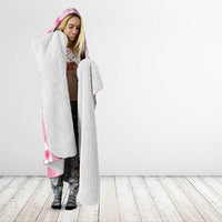 Memorial Pink Breast Cancer Awareness Hooded Blanket Plumeria Floral Tribal Pattern - Polynesian Pride